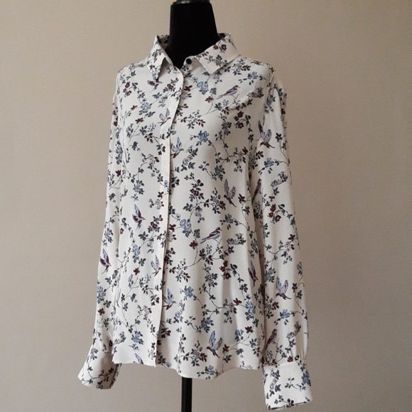 MaxMara Tops - MaxMara Floral Print Silk Blouse